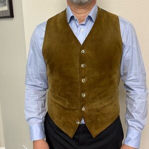 Men's Brown Suede Vest